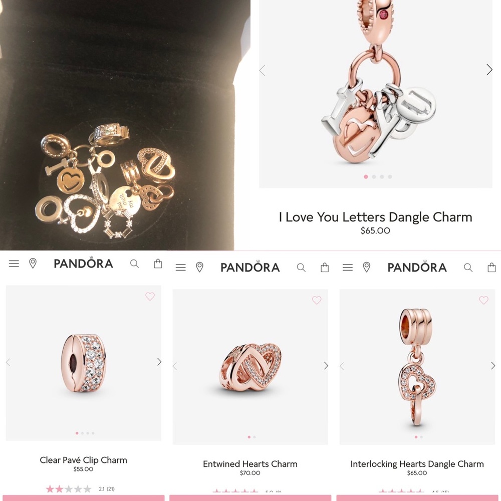 Pandora rose gold charms